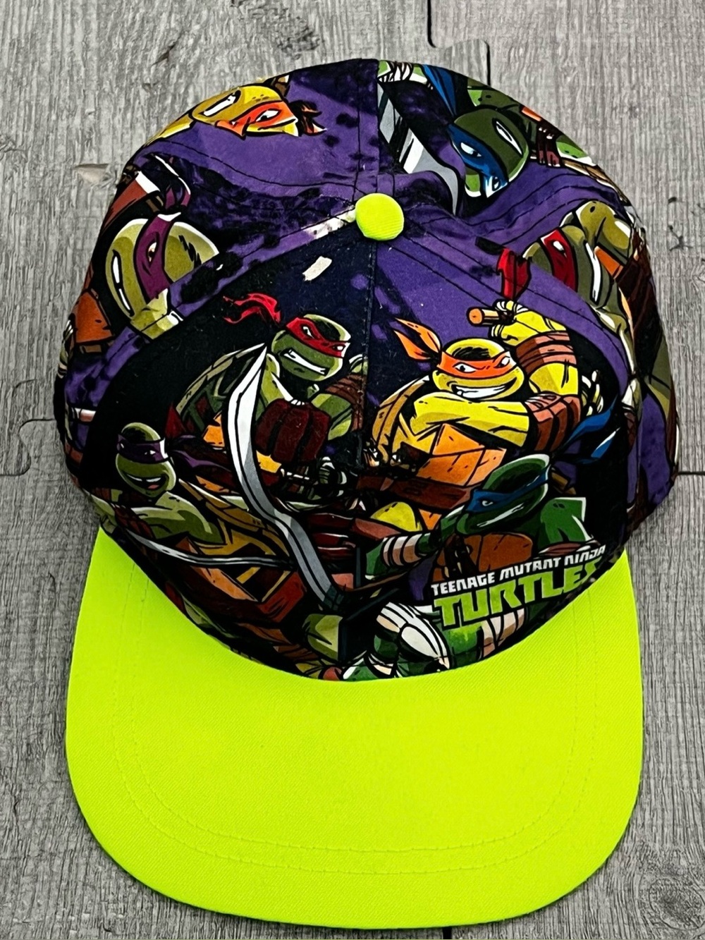 Teenage Mutant Ninja Turtles Neon Green Brim Snapback Baseball Hat Cap